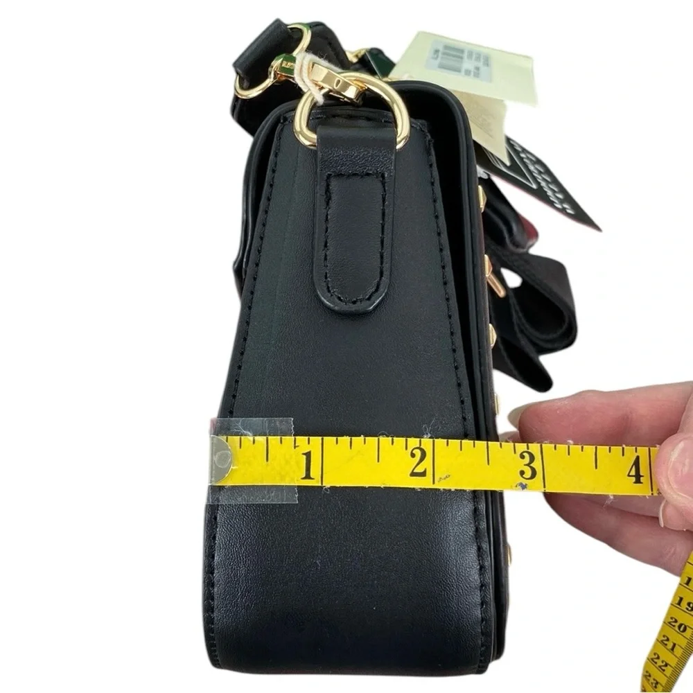 Valentino Orlandi Black Studded Vegan Leather Crossbody Bag and Coin Purse - Picture 14 of 17